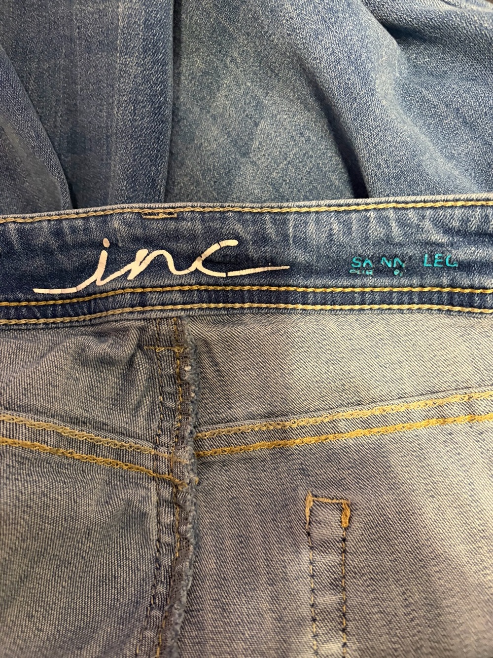 INC International Concepts Blue Distressed Skinny Jeans. Size 16 - Picture 6 of 9